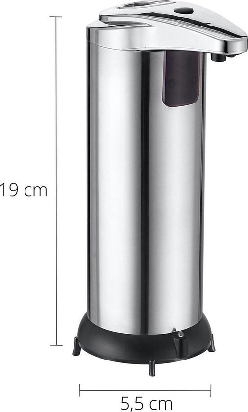 Automatische contactloze zeepdispenser - 15 niveaus eenvoudige fysieke aanpassing, laag batterijverbruik voor keuken badkamer - handsfree zilver