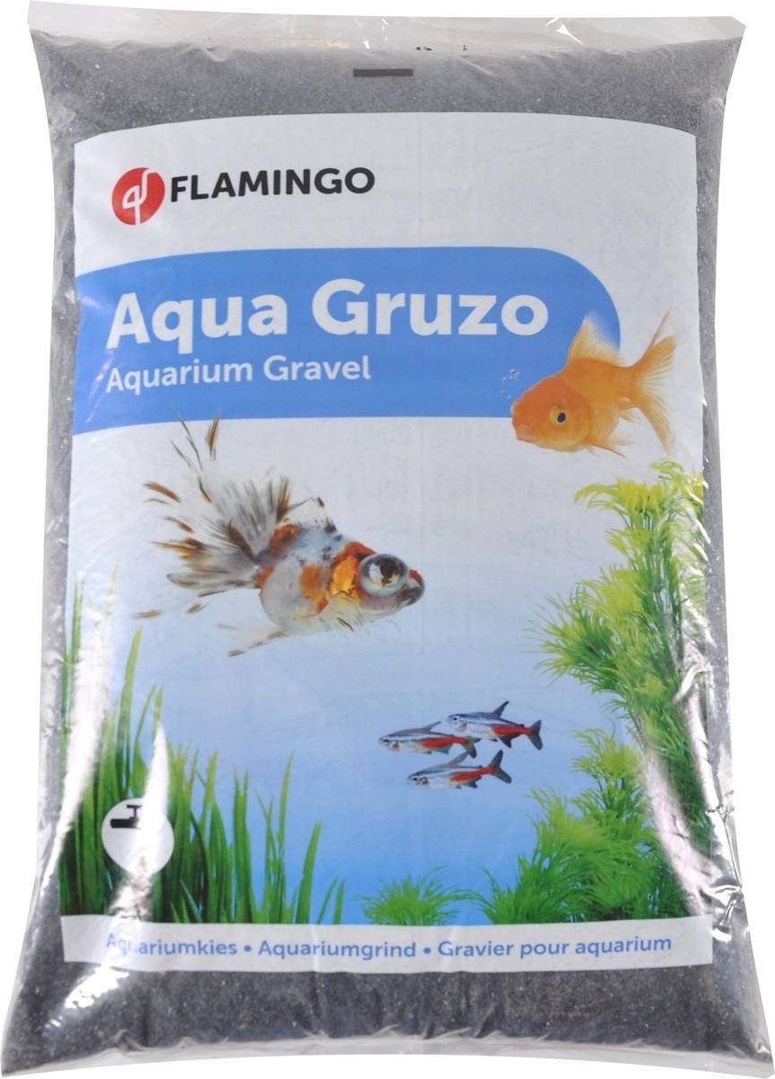 Aquarium – Flamingo Grind Gruzo Fijn – zwart – 9 kg – decoratief aquariumgrind – natuurlijke bodem voor vissen & planten – Europese kwaliteit