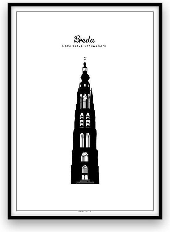 Breda stadposter - Zwart-wit