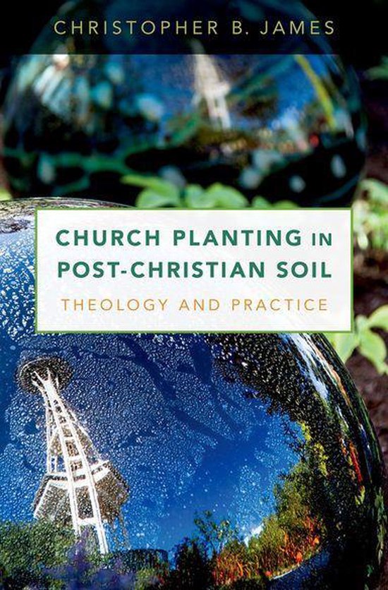 Boek "Church Planting in Post-Christian Soil" met reflecties van een watertoren en groen.