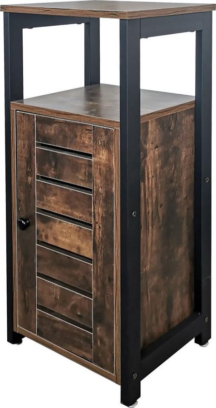 Armoire d'entrée industrielle Tough - table d'entrée - métal noir marron vintage - hauteur 78 cm