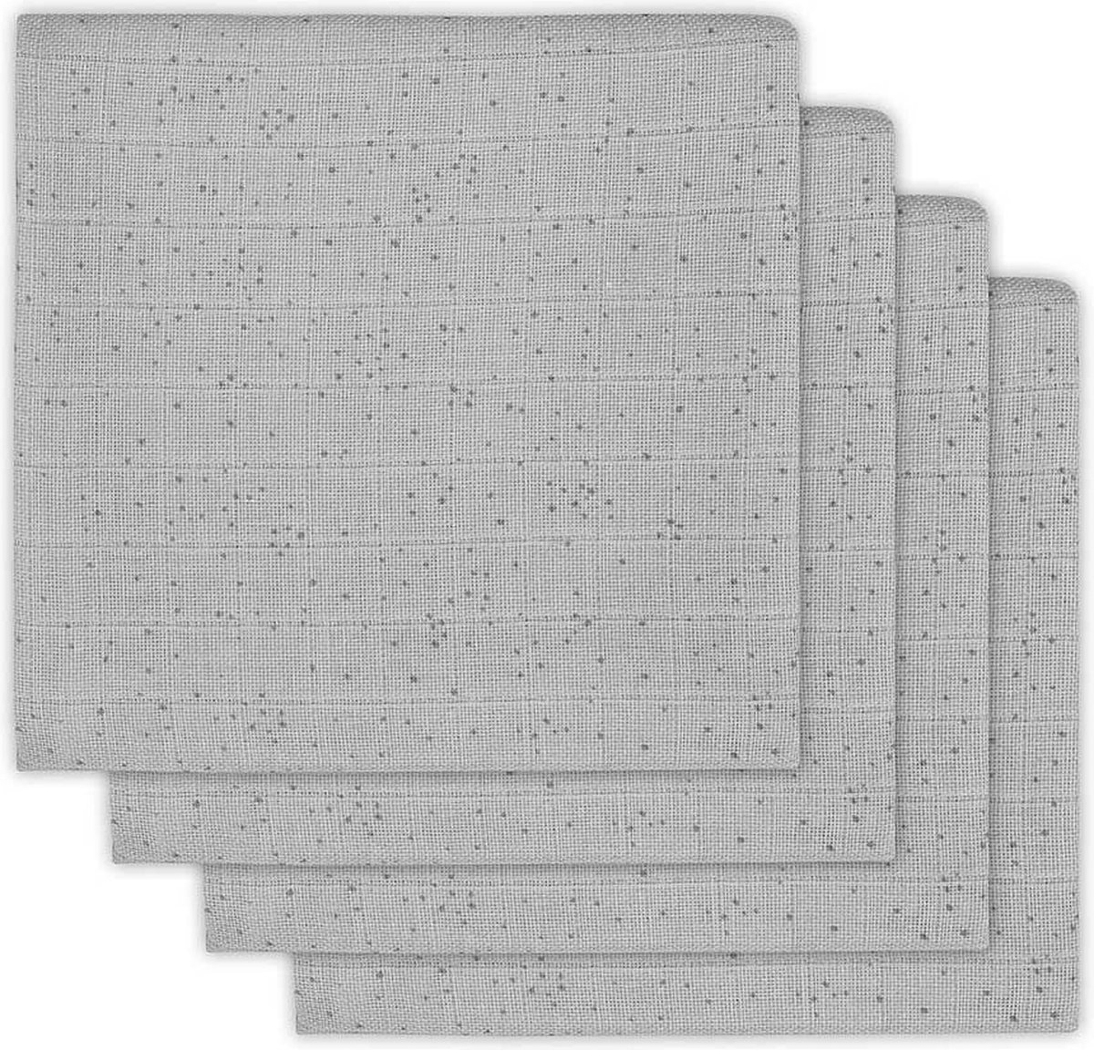 Jollein Hydrofiel Multidoek Mini Dots 65x65cm - Mist Grey - 4 Stuks - Jollein