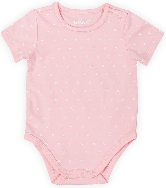 Jollein Romper korte mouw 74/80 Hearts soft pink