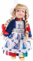 Pop Porselein Vrouw Blauw 12 Cm - Souvenir