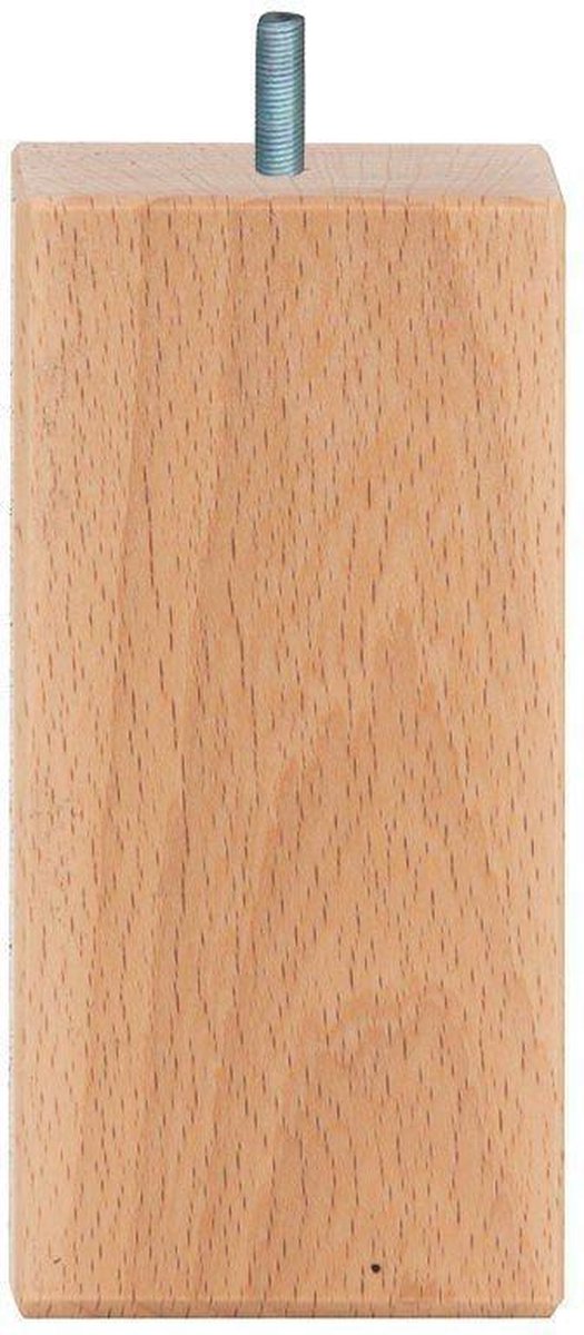 Vierkanten houten meubelpoot 12 cm (M10)