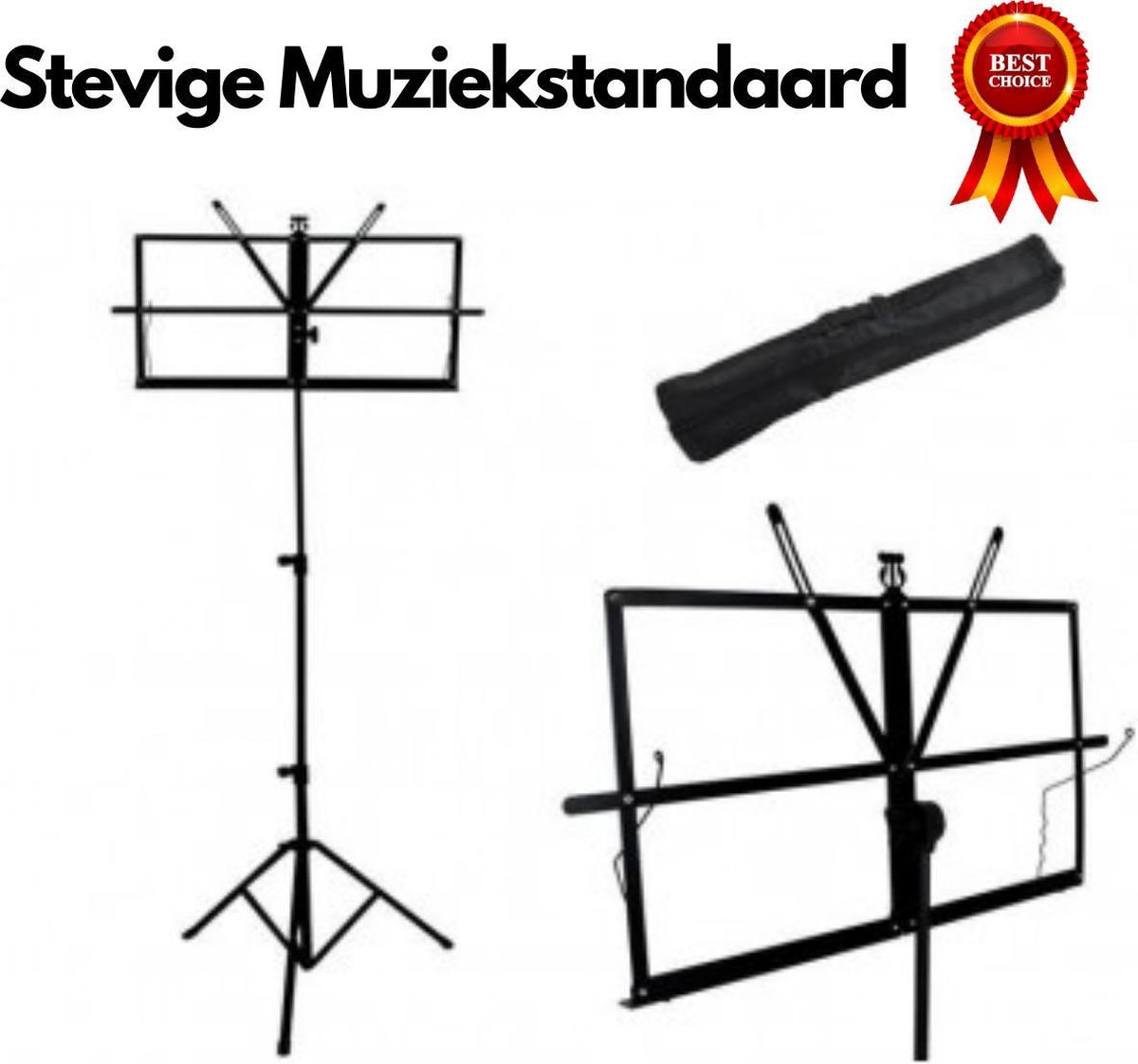 Muziekstandaard Opklapbaar met Tas voor Bladmuziek - Lessenaar - Bladmuziek Standaard - Opvouwbaar