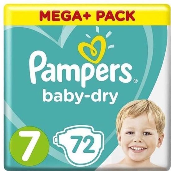 Pampers Bébé Dry Taille 7 - Pack Couches 72