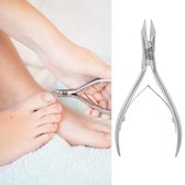 BeautyTools Professionele Nagelknipper -  Nageltang met Spitse Punt voor (Harde) Teennagels en Ingegroeide Nagelhoeken - Gebogen Snijvlak 16 mm - INOX (NN-0072)