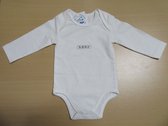 Dirkje - bodyset - 2 pack -  Creme  en streep - 68 / 6 maand lange mouw