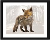 Foto in frame Kleine vos, 3 maten, bruin, Premium print