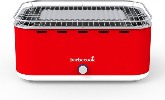 Barbecook Carlo Tafel BBQ - Houtskool Barbecue - Compact - Incl. Draagtas - 38,5x28,5 cm - Rood