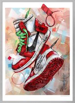 Poster - Nike Air Jordan Off-white Chicago Painting - 71 X 51 Cm - Multicolor