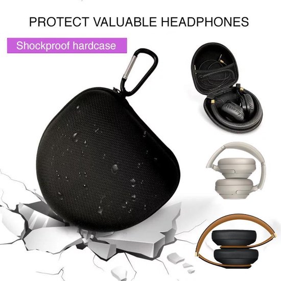 Koptelefoon Case - Headphone Hardcase - voor On-ear en Over-ear Koptelefoons zoals JBL, Sony, Bose, Beats by Dre, WISEQ, Marshall etc. Koptelefoon Case - Headphone Hardcase - voor On-ear en Over-ear Koptelefoons zoals JBL, Sony, Bose, Beats by Dre, WISEQ, Marshall etc.