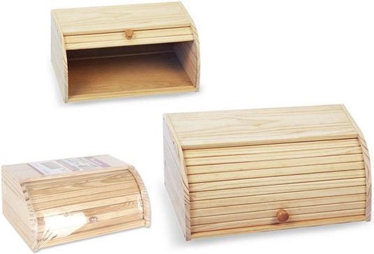 Privilege Houten Broodtrommel met rolluik 40 x 25,5 x 18 cm