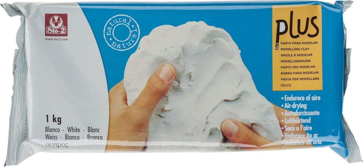 Plus pâte à modeler séchant à l'air blanc 1kg | bol.com