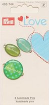 prym love 403744 3 hand made pins groen