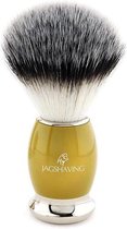 Klassieke handgemaakte gele kleur heren synthetisch met zilveren punt origineel haar scheerkwast baard en snor nat schoon scheren