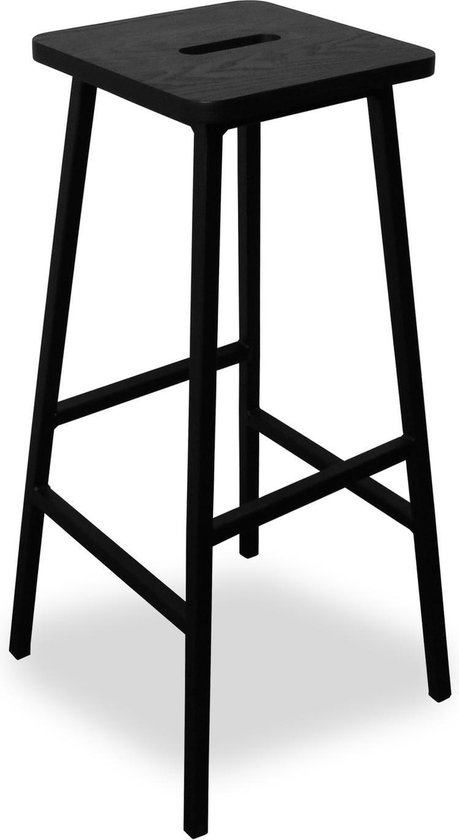 RoomForTheNew Zwarte kruk - Kruk - Lage kruk - stoel - Kruk zwart - zwart -  Kruk... | bol.com