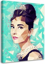 Schilderij , Audrey Hepburn  4, Filmster , 2 maten , multikleur , premium print
