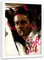 Foto in frame , Fight Club , Brad Pitt , 70x100cm , multikleur , Premium print