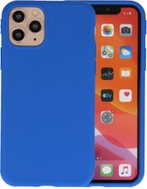 Premium Color Bescherming Telefoonhoesje - Backcover Hoesje - Achterkant Hoesje - Geschikt voor iPhone 11 Pro Max - Blauw