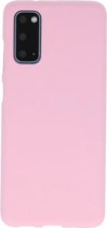Hoesje Geschikt voor de Samsung Galaxy S20 - Backcover Color Telefoonhoesje - Roze