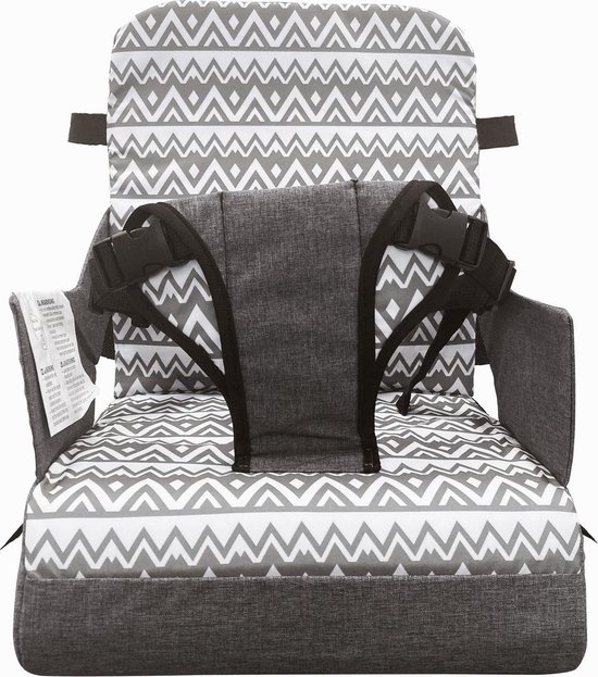 Dream Baby Stoelverhoger voor Eetkamerstoel - Booster Seat - Zitkussen - Volledig Draagbaar - Met Veiligheidsriemen - Grijs van Dream Baby — afbeelding 2