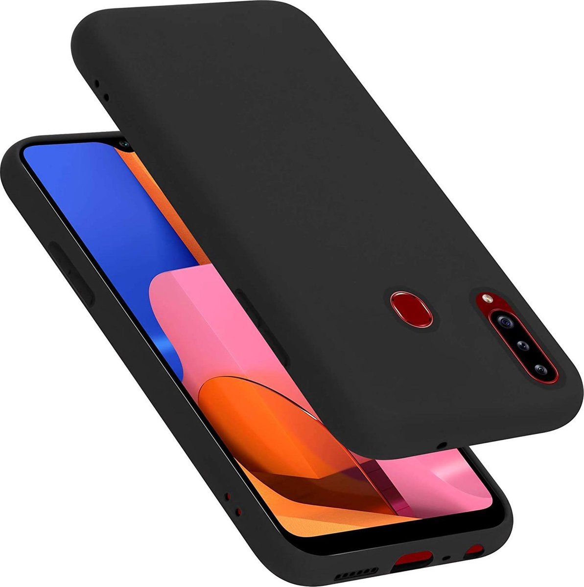 HB Hoesje Geschikt voor Samsung Galaxy A20S - Zwart - Siliconen Back Cover