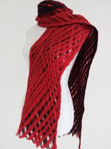 Handgemaakte, gevilte sjaal van 100% merinowol - Groen / Munt  - 195 x 23 cm. Stijl open gevilt.