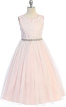 Fraaie jurk met waterval achterkant - Maat 146/152 - Roze