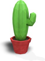 3D Papercraft-Kit Cactus - licht groen / rood | doe het zelf pakket