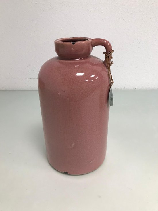 ik heb dorst Zeeanemoon wees stil rustieke vaas - 2 stuks (oud roze/donker groen) | bol.com