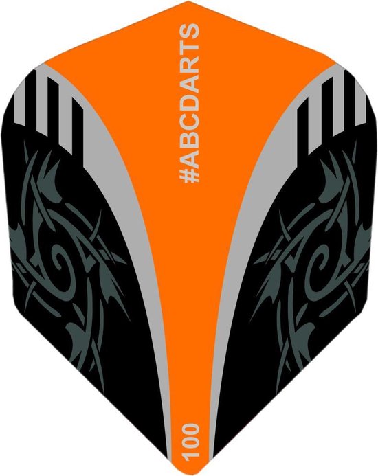 Thumbnail van een extra afbeelding van het spel ABCDarts Tribal Dart Flights - Edgeglow Dart Shafts Medium -  Oranje - 5 sets