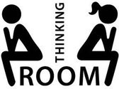 Wc sticker/toilet sticker thinking room 10 bij 7 cm