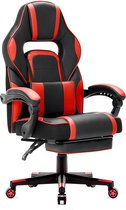 MILO GAMING Rally M3 Gaming Stoel - Verstelbare Gamestoel - Gaming Chair Met Voetsteun - Zwart met Rood