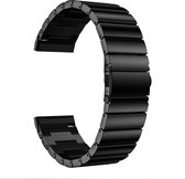 SmartphoneClip® Metaal classic schakel zwart bandje geschikt voor Fitbit Versa 3 en Fitbit Sense