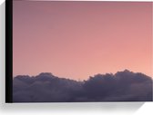 Canvas  - Paarse Wolken in Roze Lucht - 40x30cm Foto op Canvas Schilderij (Wanddecoratie op Canvas)