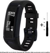 Zwart bandje voor de Garmin Vivosmart HR (niet voor HR+!) - horlogeband - polsband - strap - siliconen - rubber – Maat: zie maatfoto