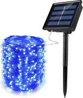 Solar lamp | Lichtslang | Zonne-energie | Kerstverlichting buiten | Waterbestendig | 20 meter | 200x led | Blauw