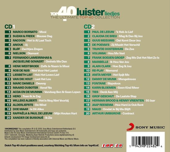 Top 40 - Luisterliedjes, Top 40 | CD (album) | Muziek | bol.com