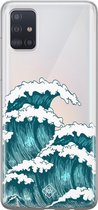 Samsung A51 transparant hoesje - Wave | Samsung A51 case | blauw | Casimoda