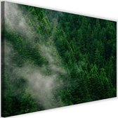 Schilderij Mist in de bergen, 2 maten, groen, Premium print