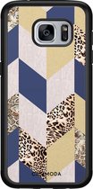 Samsung S7 hoesje - Blue leo wild | Samsung Galaxy S7 case | Hardcase backcover zwart