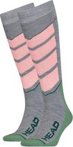 HEAD - ski v-shape kneehigh 2-pack logo grijs & roze - 43/46