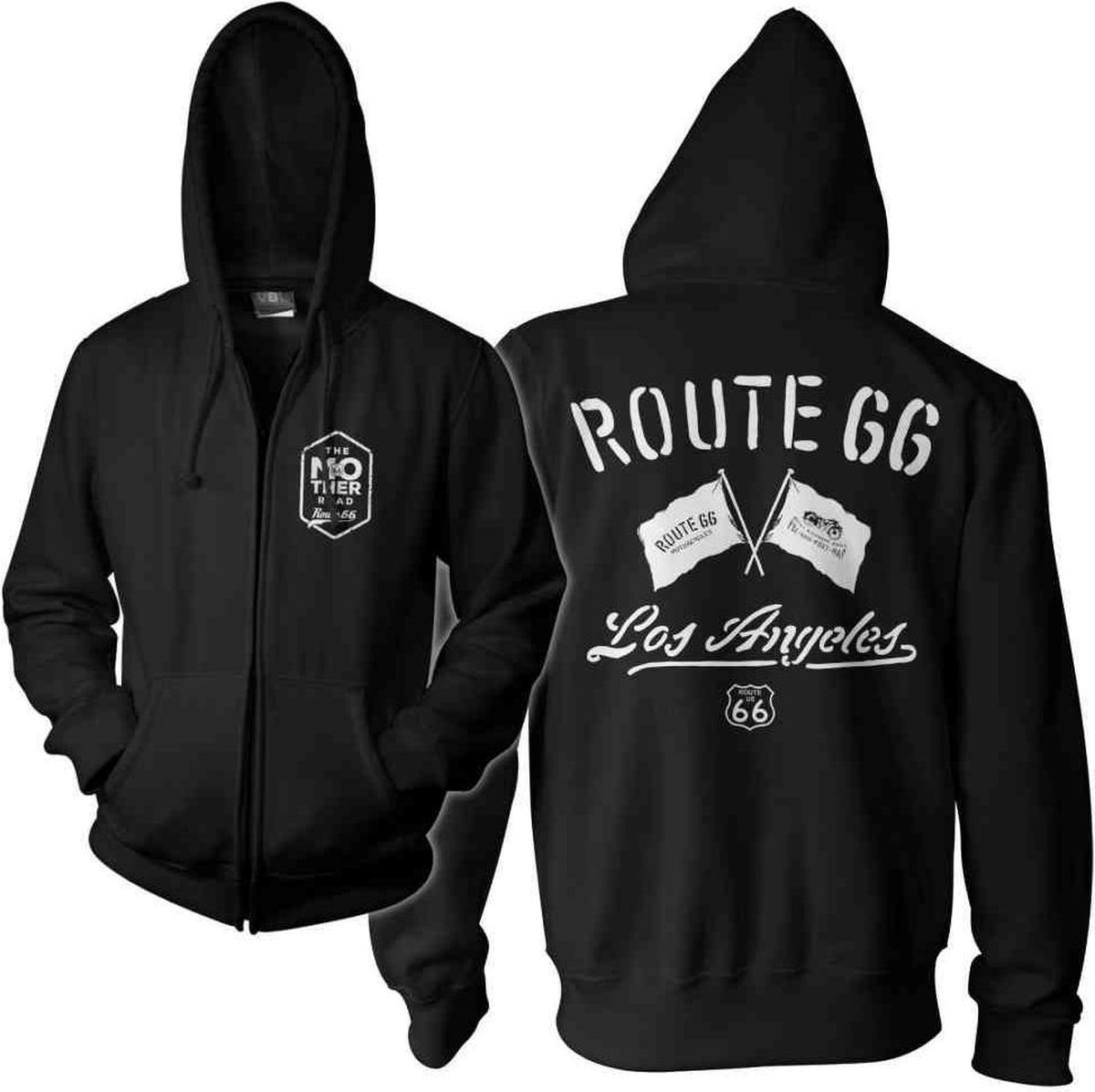 Route 66 Vest met capuchon -S- Los Angeles Zwart