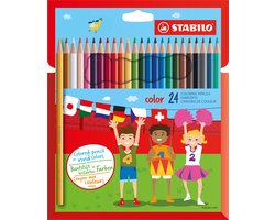 STABILO Color - Kleurpotlood - Intense Kleuren En Makkelijke Kleurafgifte - Etui Met 24 Kleuren