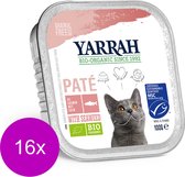 Yarrah Bio Kat Alu Pate - Zalm - Kattenvoer - 16 x 100 g
