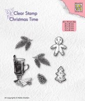 CT037 Clear stamp Nellie Snellen - kerst stempel - decoraties kerstmis - dennentak koekmannetje koekjes thee