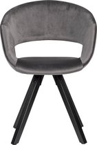 Pippa Design trendy fluwelen eetkamerstoel - donkergrijs