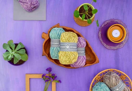 Durable Cozy Fine Faded Turquoise (371) - acrylique et coton tie-dye - 5 pelotes de 50 grammes